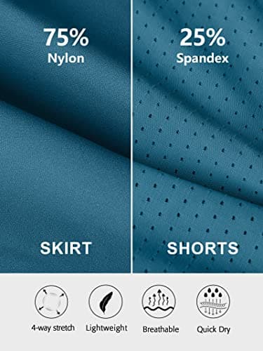 ATTRACO Pleated Tennis Dress Cute Golf Outfits for Women with Shorts Pickleball Skirt Sets Blue XS - Image 8