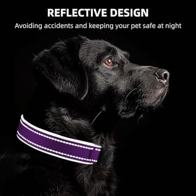 Airtag Dog Collar - 100% Waterproof Air tag Dog Collar Holder for Apple AirTag, Reflective, Soft Padded, Everlasting, GPS Dog Collar for Small Medium Large Dogs (Purple, M) - Image 6