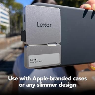 Lexar 1TB Professional Go Portable SSD w/Hub, Supports Apple 4K 60fps ProRes, Up to 1050MB/s, USB 3.2 Gen 2, Rugged, IP65, Ultracompact, Compatible w/iPhone 15/16, External SSD (LSL400S001T-RNSNU) - Image 4