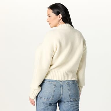 The Drop Women’s Brynne Bomber Sweater Cardigan, Whisper White, L - Image 6