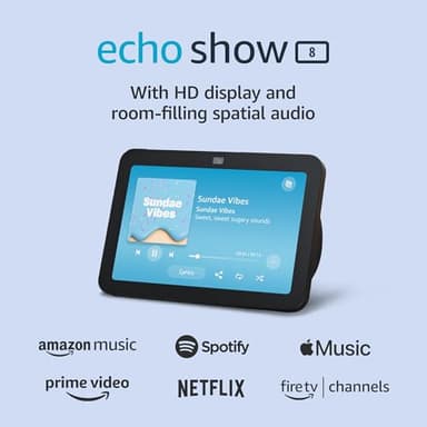 Amazon Echo Show 8, With Spatial Audio, Smart Home Hub, ideal for open living spaces, includes Alexa, Charcoal - Image 9