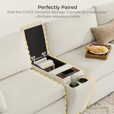 CHITA Oversized Modular Sectional Sofa, FSC Certified L Shaped Sectional Couches for Living Room, 112 inch Width,4 Seat Modular Sofa with Storage Ottoman, Linen - Image 6