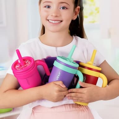 VINUR Insulated Tumbler with Handle 17 oz Stainless Steel Double Wall Vacuum Tumbler Travel Water Cup with Lid and Straw(Rose Pink) - Image 8