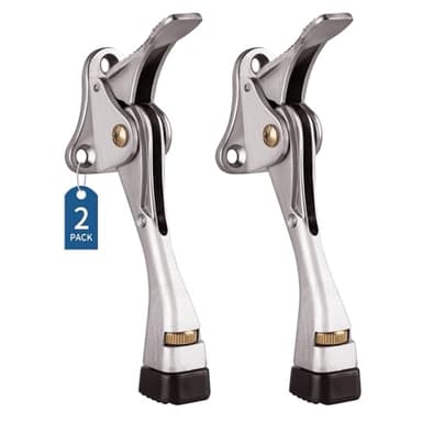 Gotega Door Stopper, 2 Packs Kickdown Door Stop with One Touch Adjustable Height and Rubber Tip 4 Inches, Heavy Duty Door Stops, Door Holder, Bottom of Door - Image 1