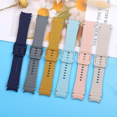 Sport Band for Samsung Galaxy Watch 7 Band 40mm 44mm,No Gap Soft Silicone Strap for Galaxy Watch 6 5 4 FE Band 40mm 44mm/Galaxy Watch 6/4 Classic 47mm 43mm 46mm 42mm/Watch 5 pro 45mm Men Women,6 Pack - Image 5