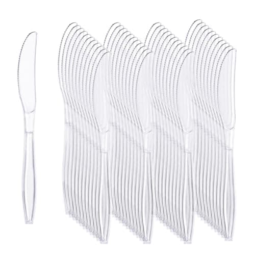 Liacere 360PCS Clear Plastic Knives Disposable - Heavy DutyBPA-Free - Heat Resistant, Solid and Durable Disposable Knives Bulk, Premium Plastic Knives Heavy Duty for Party Supply - Image 1