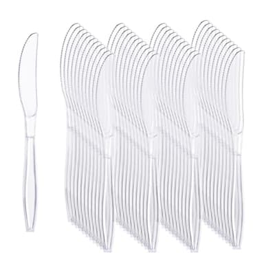 Liacere 360PCS Clear Plastic Knives Disposable - Heavy DutyBPA-Free - Heat Resistant, Solid and Durable Disposable Knives Bulk, Premium Plastic Knives Heavy Duty for Party Supply - Image 1