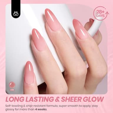 Beetles Jelly Gel Nail Polish Set, 6 Colors Jelly Gel Polish Kit Nude Pink Neutral Nail Art Design Sheer Translucent Gel Nail Kits Soak Off Uv Nail Lamp Cured Nail Manicure Gift for Women - Image 4