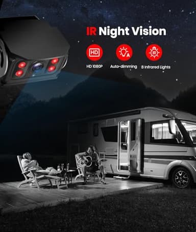 RV Backup Camera for Furrion pre-Wired System Pre-Wired:7" HD 1080P Video Recording Split Screen Rear View Camera,170°Wide Angle with IR Night Vision Back up Camera for RVs Campers and Trailers - Image 4
