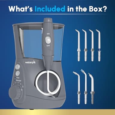 Waterpik Aquarius Water Flosser Professional For Teeth, Gums, Braces, Dental Care, Electric Power With 10 Settings, 7 Tips For Multiple Users And Needs, ADA Accepted, Gray WP-667, Packaging May Vary - Image 4