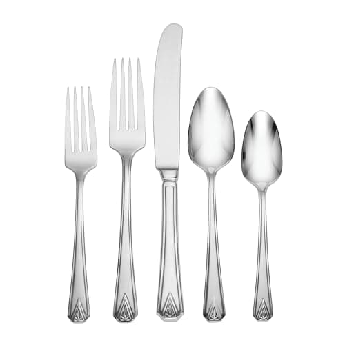 Oneida Deauville 45 Piece Fine Flatware Set, Service for 8, 18/10 Stainless Steel, Silverware Set, Dishwasher Safe - Image 1