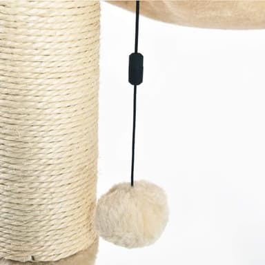 Amazon Basics Cat Condo Tower with Hammock Bed and Scratching Post,Easy to Assemble,Plush Hammock,Interactive Hanging Ball,Durable Sisal Scratch Posts for Indoor Cats, 15.8 x 15.8 x 19.7 Inches, Beige - Image 3
