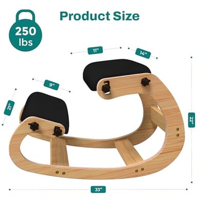 NYPOT Ergonomic Kneeling Chair with Adjustable Seats - Knee Chair for Posture Correction & Kneel Rocking Stool for Desk - Back Pain Relief and Support for Home and Office - Image 2