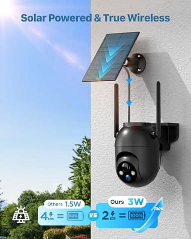Security Cameras Wireless Outdoor Solar: 2K WiFi Camera for Home Security System - Battery Powered Cam IP66 Waterproof Motion Sensor - Camaras de Seguridad para Casa Inalambricas - Image 2
