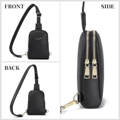 INICAT Travel Small Sling Bag Faux Leather Crossbody Bags Women Fanny Packs Cross Body Bag Purses for Woman(Black Small) - Image 7