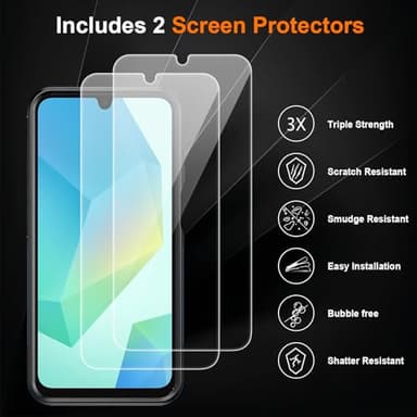 Ezanmull for Samsung Galaxy A16 5G Phone Case, [Military Grade Drop Protection] [Glass Screen Protector + Camera Lens Protector] Non-Slip Shockproof Case for Samsung Galaxy A16 5G (Blue) - Image 4