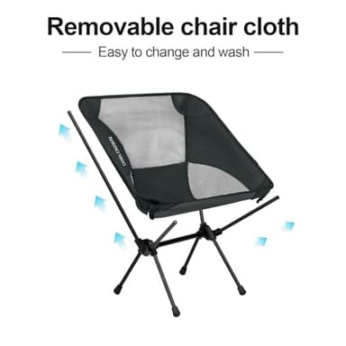 CAMEL CROWN Portable Camping Chair Lightweight Compact Folding Chair Mesh for Outdoor Camp Travel Beach Picnic Festival Hiking Backpacking Black - Image 9