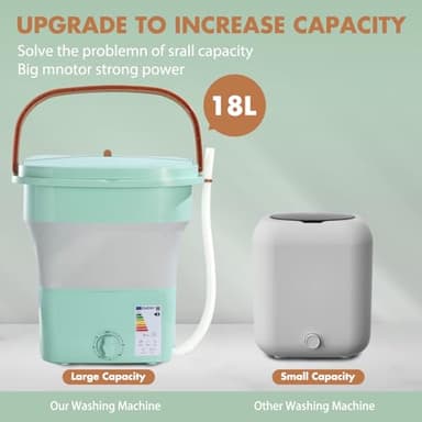 qagwotuv Mini Portable Washing Machine and Dryer Upgraded 18L Powerful Motor Deep Cleaning Of Clothes, Mini Lavadora y Secadora Portatil - Image 2