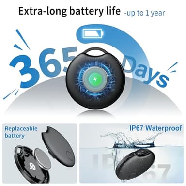 Air Tracker Tags-4 Pack for Android, Bluetooth Tracker Works with Google’s Find Hub | Android Only | Replaceable Battery | Water- Resistance | Item Finder for Luggage, Wallet, Dog, Key,Suitcases - Image 5