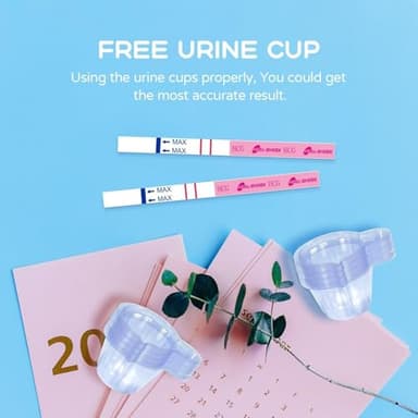 Pregnancy Tests with Cup, HEAL-CHECK Bulk Pregnancy Test Strips for Home Detection, Over 99% Accuracy, Individually Wrapped, Extra-Wide 5mm HCG Test Kit Comfortable Grip, 25 Count, Pruebas De Embaraz - Image 3