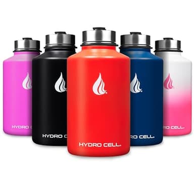 HYDRO CELL Stainless Steel Insulated Water Bottle with Straw - For Cold & Hot Drinks - Metal Vacuum Flask with Screw Cap and Modern Leakproof Sport Thermos for Adults (Mandarin 64oz) - Image 1