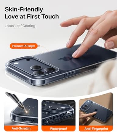 TORRAS Slim Fit for iPhone 17 Pro Max Case, Ultra Thin 17 Pro Max Case, Lightweight Matte Anti-Scratch Hard PC Cover Phone Case for iPhone 17 Pro Max 6.9 inch, Clear - Image 7
