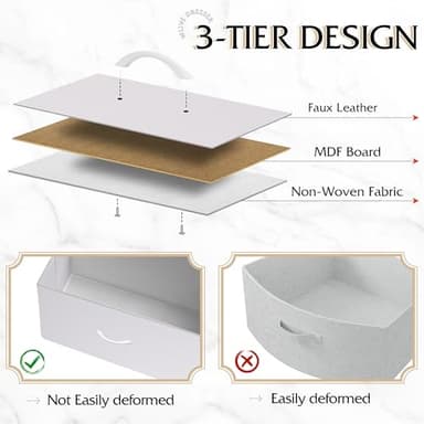 WLIVE Dresser with 4 Drawers, Storage Tower, Organizer Unit, Fabric Dresser for Bedroom, Hallway, Entryway, Closets, Sturdy Steel Frame, Wood Top, Easy Pull Handle, White - Image 7