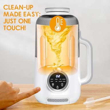 8-in-1 Nut Milk Maker, 40oz Blender Homemade Almond, Oat, Soy, Coconut milk, Juice & Soup, Electric Bean Milk Machine with Delay Start/Auto-Clean/Boil Water/Keep Warm, White - Image 6