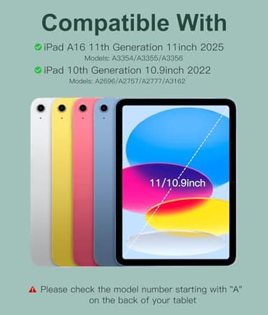 Hamile Keyboard Case for iPad 11th 10th Generation - 7 Colors Backlit Wireless Detachable Folio Keyboard Cover with Pencil Holder for iPad 11-inch A16 2025 10th Gen 10.9 Inch 2022 (Midnight Green) - Image 2