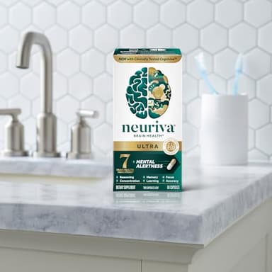 NEURIVA Ultra Decaffeinated Clinically Tested Nootropic Brain Supplement for Mental Alertness, Memory, Focus & Concentration, Cognivive, Neurofactor, Phosphatidylserine, Vitamins B6 B12, 60 Capsules - Image 22