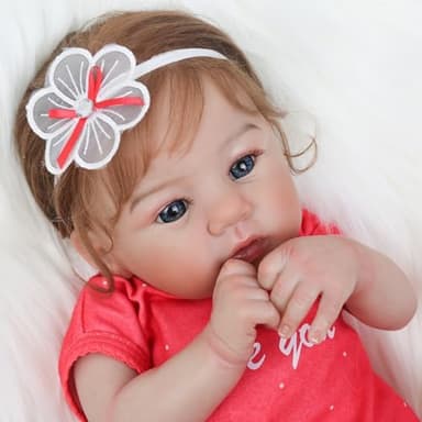 WOOROY Realistic Reborn Baby Dolls - 18 Inch Lifelike Newborn Baby Girl, Real Baby with Soft Weighted Body, Real Life Reborn Dolls Gift Set for Kids Age 3+ - Image 7