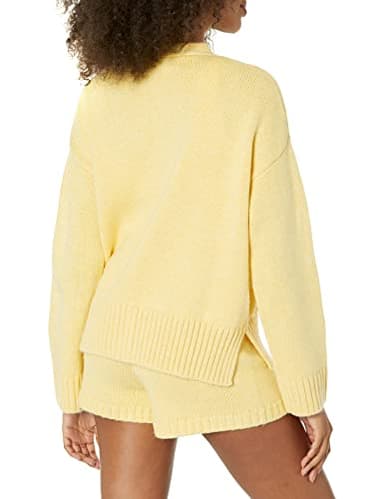 The Drop Women's Brigitte Cotton Blend Chunky Cardigan, Butter, M - Image 2