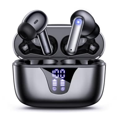 ZIUTY Wireless Earbuds, 2025 Bluetooth Headphones, 50hrs Stereo Deep Bass Ear Buds with Power Display Charging Case, buit in Mic, IPX5 Waterproof Headset for for iPhone Andriod Phones - Space Grey - Image 1
