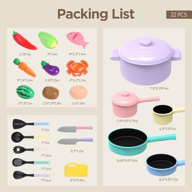 GILOBABY Play Kitchen Accessories, Play Food Sets for Kids Kitchen Playset with Pots and Pans Set, Cooking Utensils, Preschool Learning Education Toys for Toddlers, Birthday Gifts for Girls (Pink) - Image 7