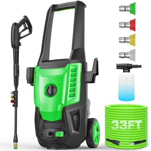 Commowner 5000PSI Electric Pressure Washer, 2025 4.0 GPM High Power Washer Machine, with Adjustable Nozzle and Soap Bottle for Cars/Fences/Driveways/Home/Patios (Light Green) - Image 1