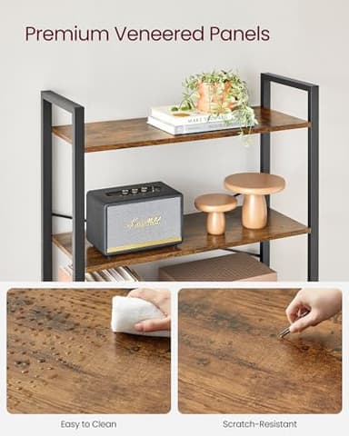 VASAGLE 6-Tier Bookshelf, Bookcase with Steel Frame, Book Shelf for Living Room, Home Office, Study, 11.8 x 31.5 x 73.2 Inches, Industrial Style, Rustic Brown and Ink Black ULLS082B01 - Image 9