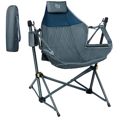 TIMBER RIDGE Hammock Camping Chair with Adjustable Backrest, Heavy Duty Folding Hammock Chair Supports 300lbs, Portable Hammock Chair for Camping, Travelling and Patio, Blue - Image 4