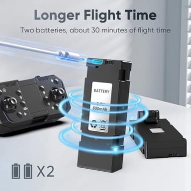 X-shop Foldable Drone with 1080P HD Camera for Beginners & Adults, FPV Live Video, One Key Start, Altitude Hold, 3D Flips, Gesture Selfie, 3 Speed Modes, 2 Batteries - Image 7