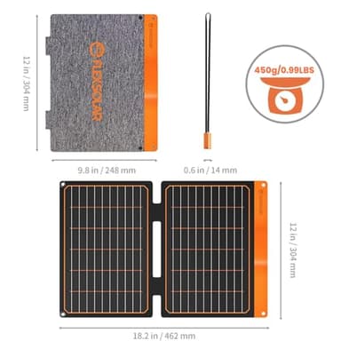 20W Small Solar Panel Charger 5V USB-A USB-C Foldable Portable Lightweight ETFE Power Emergency Panel IP67 Waterproof Hiking Camping Backpacking for Phones Tablets Power Bank - Image 4