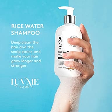 Rice Water Hair Growth Shampoo with Biotin - Hair Shampoo for Thinning Hair and Hair Loss, All Hair Types, Men and Women 10 Fl Oz - Image 2