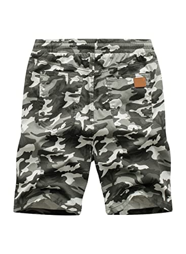JMIERR Mens Casual Shorts - Fashion Cotton Drawstring Summer Beach Stretch Waist Twill Chino Golf Travel Essentials Cruise Camo Shorts with Pockets for Men 8 Inch Inseam, L, Camouflage 1 - Image 4