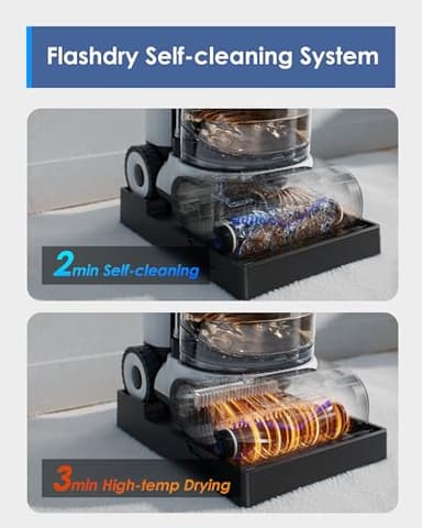 Tineco CARPET ONE Cruiser Smart Carpet Cleaner, Self-Cleaning and FlashDry, Deep Cleaning for Carpet and Upholstery 167℉ PowerDry 130W Powerful suction SmoothPower - Image 5