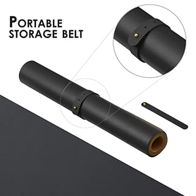 Cork Desk Mat - Dual-Sided Desk Pad for Office and Home - Desk Organization and Accessories - Ideal for Large Mouse Pad and Desk Mats on Top of Desks(Black,90cmx 43cm) - Image 4