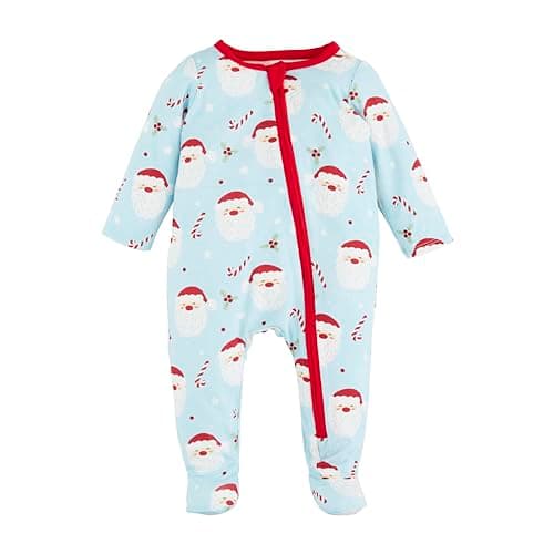 Mud Pie Children's Blue Santa Glow Baby Sleeper; 3-6M - Image 1