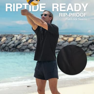 Kanu Surf Men's Swim Shirt with Short Sleeves – UPF 50+ Rash Guard Quick-Dry Fabric, Black, 4X - Image 4