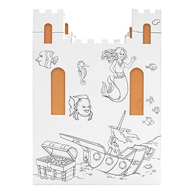 Easy Playhouse Sand Castle - Kids Art & Craft for Indoor & Outdoor Fun, Color, Draw, Doodle – Decorate & Personalize a Cardboard Fort, 32 by 32 by 43. 5 inches Age 3and up - Image 4