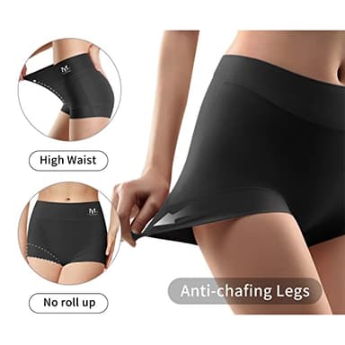 MEIYATING Boy Shorts Underwear for Women Cotton Compression Plus Size High Waisted Boxers Briefs Panties Boyshort 4 Pack - Image 2