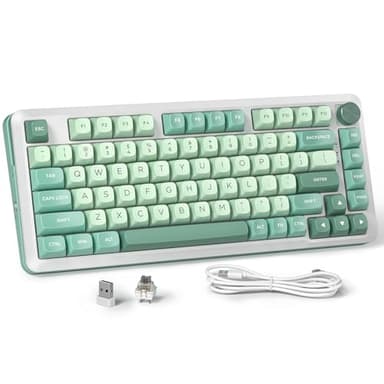 Redragon K681 Wireless Mechanical Keyboard, Gasket Mounted RGB Gaming Keyboard with Volume Knob, MDA-Profile, Pre-Lubed Linear Switches, 81 Keys 75％ Tri-Mode Hot Swappable for PC/Xbox/Ps4/5 - Image 1