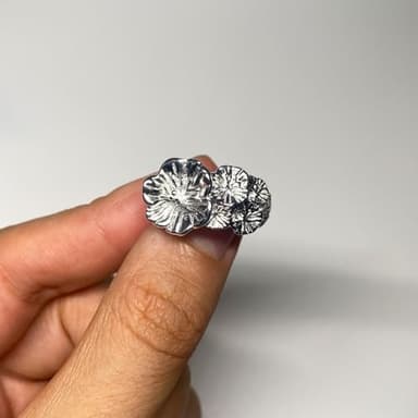 CH.yishi Handmade 925 Sterling Silver Flower Wide Band Rings for Women/Men,Adjustable Thumb Finger Ring Personalized Jewelry (3D Flower wall) - Image 5