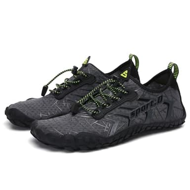 UBFEN Water Shoes Aqua Swim Shoes Mens Womens Beach Sports Quick Dry Barefoot for Boating Fishing Diving Surfing Grey Color Size US 12 Women 10 Men - Image 5